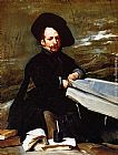 A Dwarf Holding a Tome in His Lap by Diego Rodriguez de Silva Velazquez